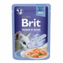 Brit Premium (Бріт Преміум) Cat Adult Delicate Fillets in Jelly Salmon Вологий корм з лососем у желе для дорослих котів і кішок img