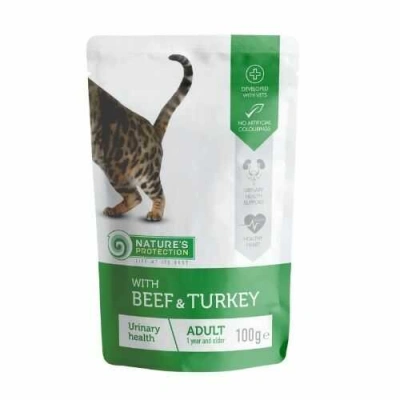 Natures Protection (Натур Протекшн) Cat Adult Urinary Beef & Turkey Вологий корм з яловичиною й індичкою для котів і кішок з проблемами сечовивідної системи