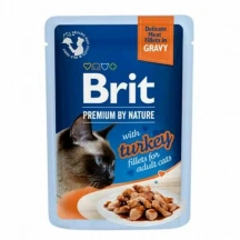 Brit Premium (Бріт Преміум) Cat Adult Delicate Fillets in Gravy Turkey Вологий корм з індичкою в соусі для дорослих котів і кішок img
