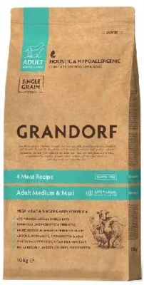 Grandorf (Грандорф) Probiotics 4 Meat & Brown Rice Гіпоалергенний беззерновий корм для собак всіх порід з пробіотиками