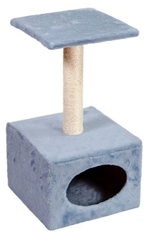 Природа Д11 Когтеточка с большим домиком для котов, серая