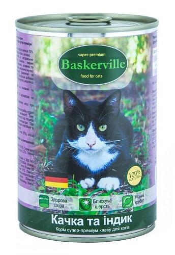 Baskerville (Баскервиль) Консервы для кошек с уткой и индейкой original1