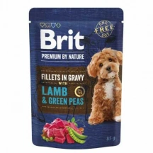 Brit Premium (Бріт Преміум) Dog Adult Fillets in Gravy Lamb & Green Peas Вологий корм з ягням і горошком у соусі для собак дрібних порід img
