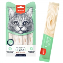 Wanpy (Ванпі) Cat Creamy Lickable Treats Tuna & Scallop Рідкі ласощі з тунцем і морським гребінцем для котів і кішок img