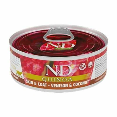 Farmina (Фарміна) N&D Quinoa Grain Free Cat Adult Skin & Coat Venison Беззерновий вологий корм з олениною для котів і кішок з харчовою алергією