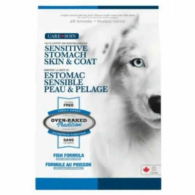 Oven-Baked (Овен-Бекед) Tradition Skin & Stomach Dog Adult All Breed Fish Сухий беззерновий корм з рибою для здорового травлення, шерсті та шкіри собак різних порід