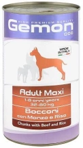 Gemon (Гемон) Wet Dog Adult Maxi Консервований корм для великих порід собак зі шматочками яловичини та рисом img
