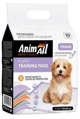 AnimAll (ЕнімАлл) Puppy Training Pads Пелюшки з ароматом лаванди для цуценят та собак  60х60 см  / 10 шт