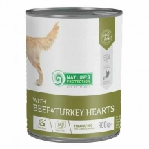 Natures Protection (Натур Протекшн) Dog Adult All Breeds Beef & Turkey Hearts Беззерновий вологий корм з яловичиною та серцем індички для дорослих собак усіх порід img