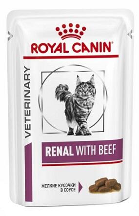 Диетический влажный корм Royal Canin Renal Beef Cat