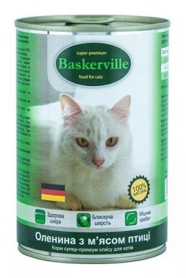 Baskerville (Баскервіль) Консерви для котів та кішок з олениною та куркою