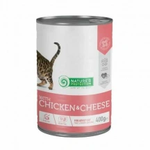 Natures Protection (Натур Протекшн) Cat Adult Grain Free Сhicken & Сheese Беззерновий вологий корм з куркою і сиром для дорослих котів і кішок img