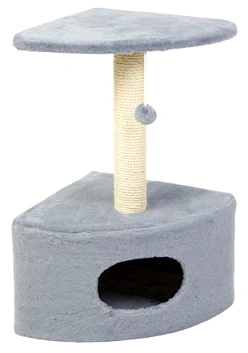 Природа Д11У Дряпка кутова з будиночком для кішок, сіра