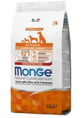 Monge (Монж) Dog All breeds Puppy & Junior Monoprotein Duck Сухий корм з качкою, рисом і картоплею для цуценят і юніорів усіх порід