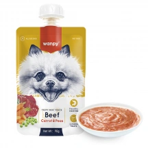 Wanpy (Ванпі) Dog Beef Carrot & Pea Рідкий корм крем-пюре з яловичиною, морквою і горошком для собак