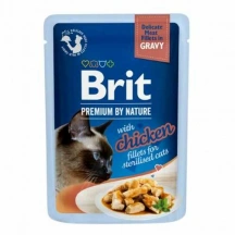 Brit Premium (Бріт Преміум) Cat Sterilised Delicate Fillets in Gravy Chicken Вологий корм з куркою в соусі для стерилізованих котів і кішок img