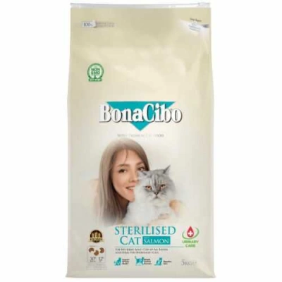 BonaCibo (БонаСібо) Cat Adult Sterilised Salmon Сухий корм з лососем для стерилізованих котів і кішок