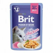 Brit Premium (Бріт Преміум) Cat Adult Delicate Fillets in Jelly Chicken Вологий корм з куркою в желе для дорослих котів і кішок img