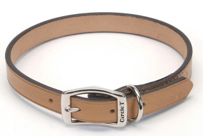 Coastal (Костал) Circle-T Leather Town Шкіряний нашийник для собак, бежевий, 2,5 см/60 см