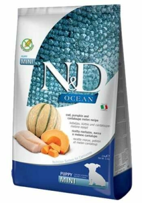 Farmina (Фарміна) N&D Ocean Grain Free Puppy Mini Cod Беззерновий сухий корм з тріскою, гарбузом і динею для цуценят дрібних порід