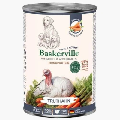 Baskerville (Баскервіль) Monoprotein FOS Puppy & Mother Turkey Беззерновий вологий корм з індичкою для цуценят і вагітних собак