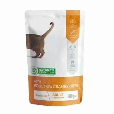 Natures Protection (Натур Протекшн) Cat Adult Sterilised Poultry & Cranberries Вологий корм з м'ясом птиці і журавлиною для котів і кішок після стерилізації