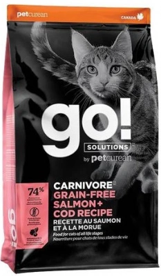 GO! (Гоу!) Carnivore Grain Free Salmon + Cod Беззерновой корм для кошенят і котів з лососем і тріскою