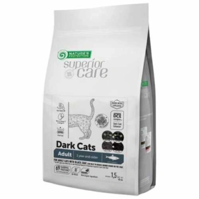 Natures Protection (Натур Протекшн) Superior Care Dark Cats Adult All Breeds Grain Free Herring Беззерновий сухий корм з оселедцем для котів і кішок з темною шерстю