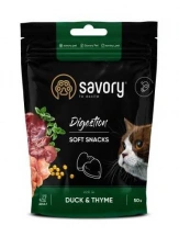 Savory (Сейворі) Cats Soft Snacks Digestion Duck & Thyme Напіввологі ласощі з качкою для котів та кішок з чутливим травленням img