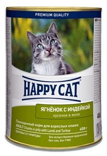 Happy Cat (Хеппі Кет) Консерви для кішок з ягням і індичкою в желе