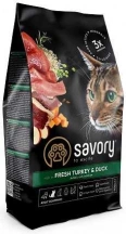 Savory (Сейворі) Adult Cat Fresh Turkey & Duck Беззерновий корм для котів і кішок з індичкою і качкою img