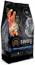 Savory (Сейворі) Adult Cat Fresh Salmon & White Fish Беззерновий корм для котів і кішок з лососем і білою рибою img