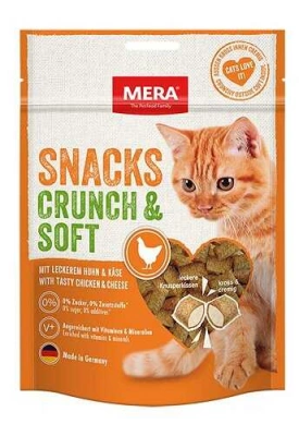 Mera (Мера) Snacks Crunch & Soft Huhn & Käse Ласощі з куркою та сиром для котів та кішок, снекі