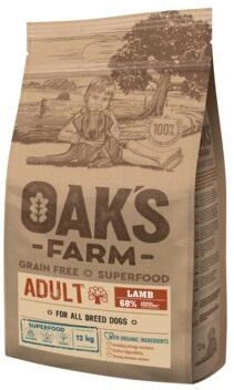 Oaks Farm (Оакс Фарм) Grain Free Adult All Breed Dogs Lamb Сухий беззерновий корм для дорослих собак з ягням