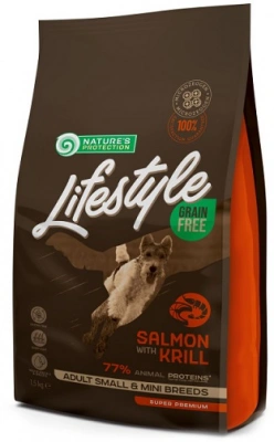 Natures Protection (Натур Протекшн) Lifestyle Grain Free Adult Small and Mini Salmon & Krill Беззерновий корм для дрібних порід собак з лососем