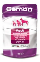 Gemon (Гемон) Wet Dog Adult Вологий корм для собак у формі шматочків з яловичиною та шинкою img