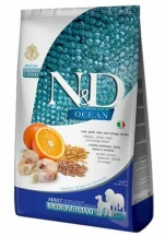 Farmina (Фарміна) N&D Ocean Low Grain Dog Adult Medium & Maxi Cod & Orange Низькозерновий сухий корм з тріскою й апельсином для дорослих собак середніх і великих порід img
