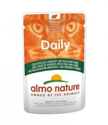 Almo Nature (Альмо Натюр) Daily Cat Вологий корм з телятиною та ягням для котів і кішок