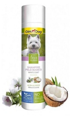GimDog (ДжимДог) Natural Solutions Shampoo White Coat Шампунь для собак з білою шерстю з алтеєм та кокосом