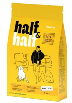 Half & Half (Халф енд Халф) Cat Adult 300 гр Сухий корм з яловичиною для дорослих котів і кішок