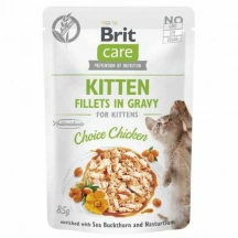 Brit Care (Бріт Кеа) Kitten Fillets in Gravy Choice Chicken Вологий корм з куркою в соусі для кошенят img
