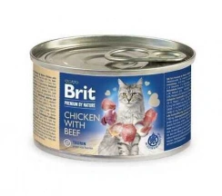 Brit Premium (Бріт Преміум) by Nature Cat Консерви для котів і кішок з куркою і яловичиною img