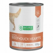 Natures Protection (Натур Протекшн) Dog Adult All Breeds Beef & Duck Hearts Беззерновий вологий корм з яловичиною та качиним серцем для дорослих собак усіх порід img