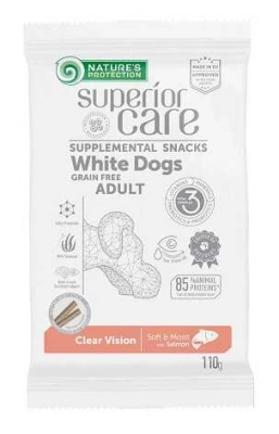 Natures Protection (Натур Протекшн) Superior Care White Dogs Clear Vision Беззернові ласощі з лососем для дорослих собак всіх порід з білим окрасом шерсті