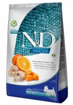 Farmina (Фарміна) N&D Ocean Grain Free Dog Adult Mini Cod Беззерновий сухий корм з тріскою, гарбузом та апельсином для дорослих собак дрібних порід img