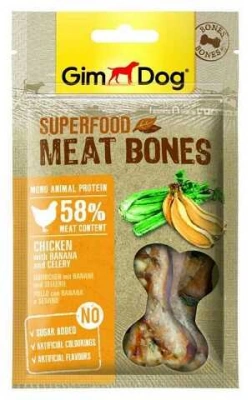 GimDog (ДжимДог) Superfood М'ясні кісточки для собак з куркою, бананом та селерою