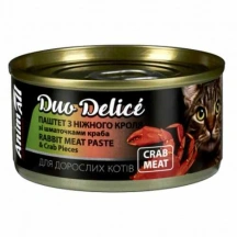 AnimAll (ЕнімАлл) Duo Delice Cat Adult Rabbit Paste & Crab Pieces М'ясна паста із кроликом зі шматочками краба для дорослих котів і кішок img