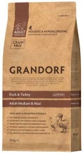Grandorf (Грандорф) Duck & Turkey Medium & Maxi Adult Беззерновий сухий гіпоалергенний корм з качкою та індичкою для собак середніх та великих порід img