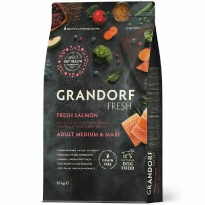 Grandorf (Грандорф) Fresh Dog Adult Medium & Maxi Salmon & Sweet Potato Беззерновий сухий корм з лососем і бататом для середніх і великих собак