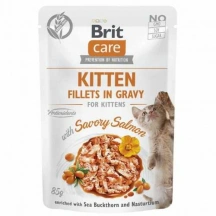 Brit Care (Бріт Кеа) Kitten Fillets in Gravy Savory Salmon Вологий корм з лососем у соусі для кошенят img